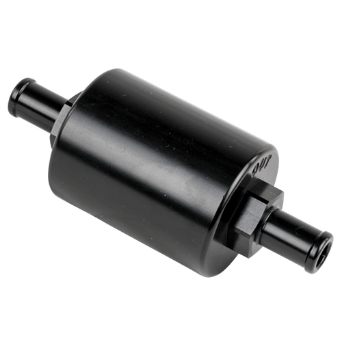 Billet Specialties In-Line Fuel Fltr 3/8" Barbed Black