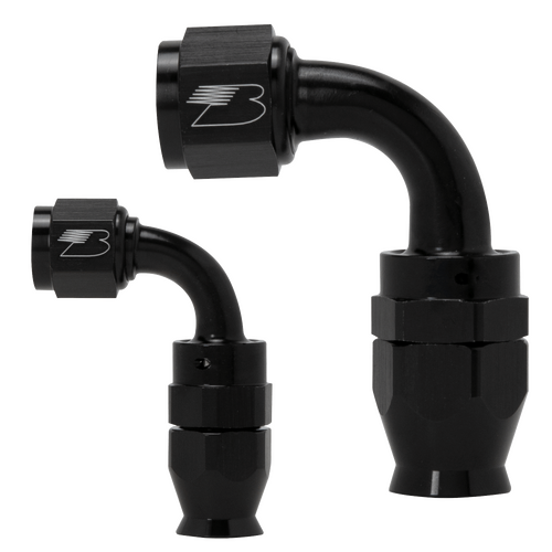 Billet Specialties Hose Fittings 90 Deg (Power Steering) Black