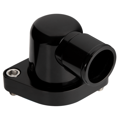 Billet Specialties T-Stat Hsg Black Swvl 0 Deg Chev Appl