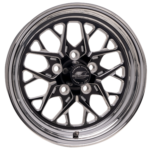 Billet Specialties Redline Wheel, 15x3.5 in., 5x4.75 Bolt Pattern, 1.75 in. Backspace, Black