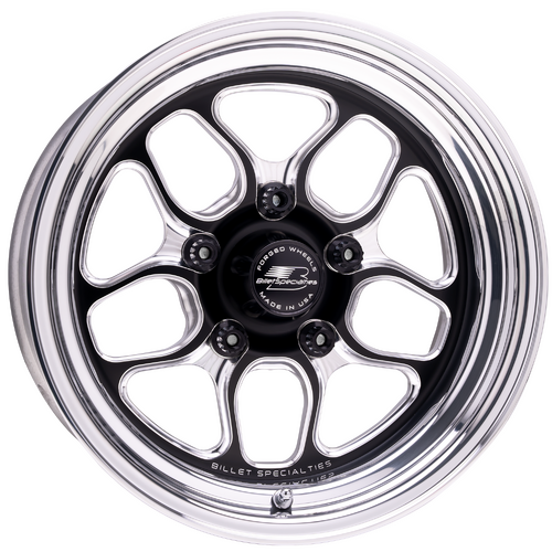 Billet Specialties Win Lite Wheel, 15x10 in., 5x4.5 Bolt Pattern, 7.5 in. Backspace, Front, Black