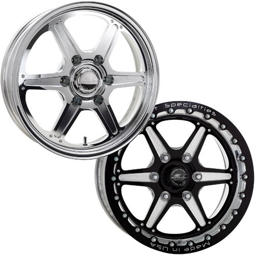 Billet Specialties Street Lite 6 LT Wheel, 15x10 in., 6x5 Bolt Pattern, 6.5 in. Backspace, Front, Bl