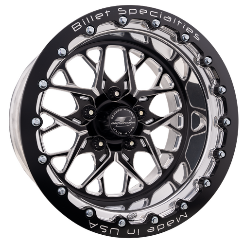Billet Specialties Redline Single Beadlock Wheel, 15x12 in., 5x5 Bolt Pattern, 3.5 in. Backspace, Bl