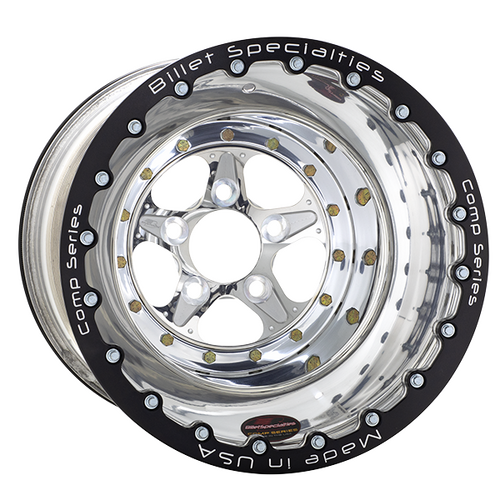 Billet Specialties Comp 5 Double Beadlock Wheel, 15x11 in., 5x4.75 Bolt Pattern, 6.5 in. Backspace,