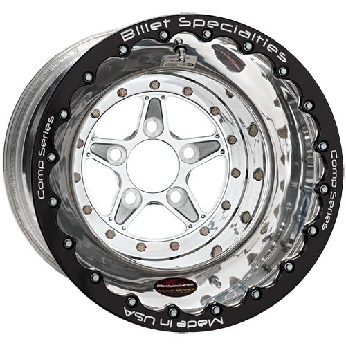 Billet Specialties Comp 5 Double Beadlock Wheel, 15x15 in., 5x4.75 Bolt Pattern, 5 in. Backspace