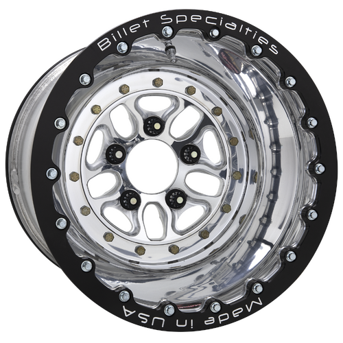 Billet Specialties Comp 7 Double Beadlock Wheel, 15x12 in., 5x5 Bolt Pattern, 3 in. Backspace, Polis
