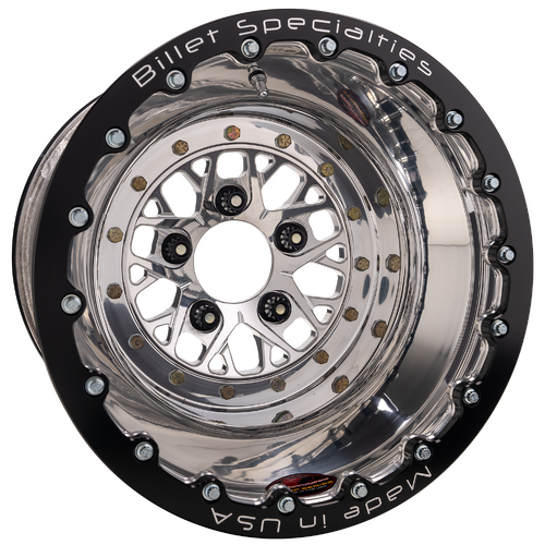 Billet Specialties Comp 8 Double Beadlock Wheel, 15x11 in., 5x4.75 Bolt Pattern, 2 in. Backspace, Po