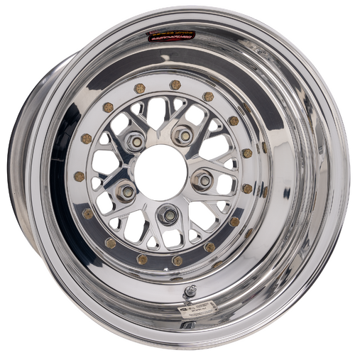 Billet Specialties Comp 8 Wheel, 15x12 in., 5x4.75 Bolt Pattern, 6 in. Backspace, Polished