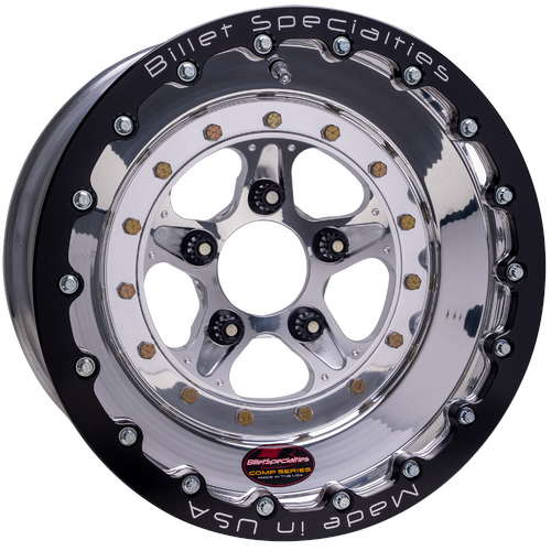 Billet Specialties Comp 5 Single Beadlock Wheel, 15x10 in., 5x4.5 Bolt Pattern, 2 in. Backspace, Pol