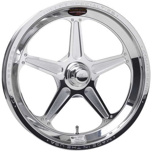 Billet Specialties Comp 5 One-Piece Wheel, 17x3.5 in., Spindle Mount, Strange GT, 1.75 in. Backspace
