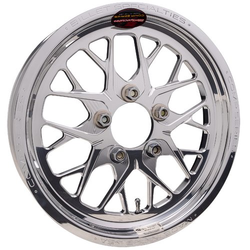 Billet Specialties Comp 8 One-Piece Wheel, 15x3.5 in., 5x4.5 Bolt Pattern, 2.25 in. Backspace, Polis