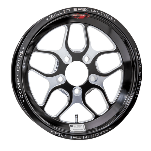 Billet Specialties Comp 7 One-Piece Wheel, 15x3.5 in., 5x4.5 Bolt Pattern, 1.75 in. Backspace, Black