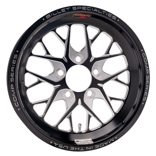 Billet Specialties Comp 8 One-Piece Wheel, 15x3.5 in., 5x4.5 Bolt Pattern, 1.75 in. Backspace, Black