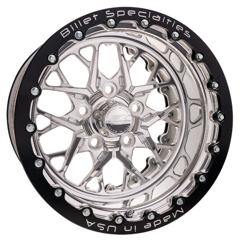 Billet Specialties Redline Double Beadlock Wheel, 15x10 in., 5x4.75 Bolt Pattern, 5 in. Backspace, P
