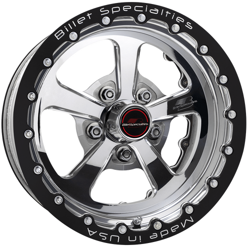 Billet Specialties Dominator Double Beadlock Wheel, 15x10 in., 5x5 Bolt Pattern, 4 in. Backspace, Po