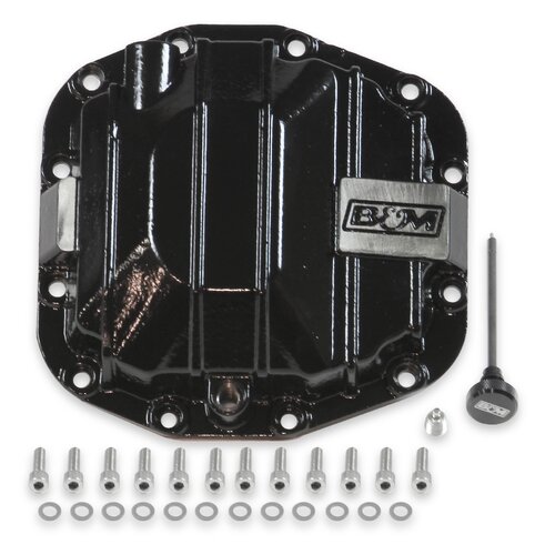 B&M Differential Cover, Front, Nodular Iron, Black Powdercoated, Jeep, 12-Bolt, Each