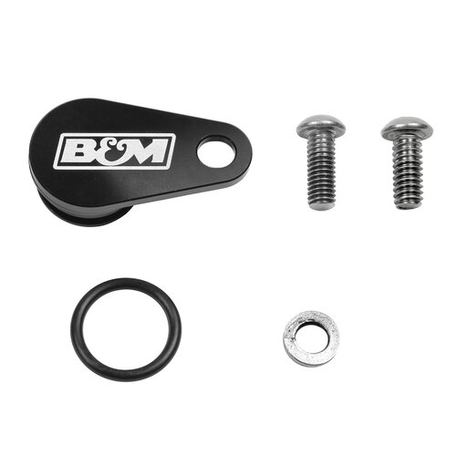 B&M Speedometer Port Plug, Billet Aluminum, Black Anodized, Each