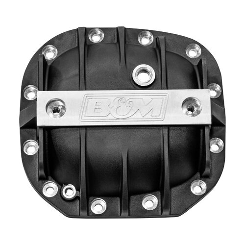 B&M Differential Cover, 12-bolt, A356 Aircraft Grade Alloy, Black Anodized, Ford Super 8.8 in, IRS, Each
