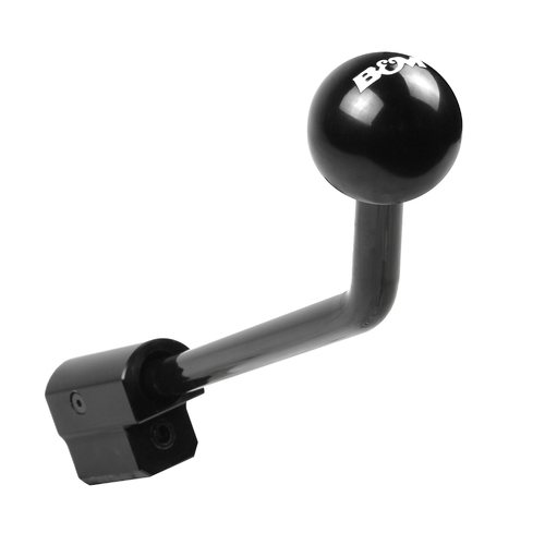 B&M Shifter Stick, 4340 Chromoly Steel, Black E-coat, 11.500 in. Long, 3/8 in.-16 Thread, Black Shifter Knob, Kit