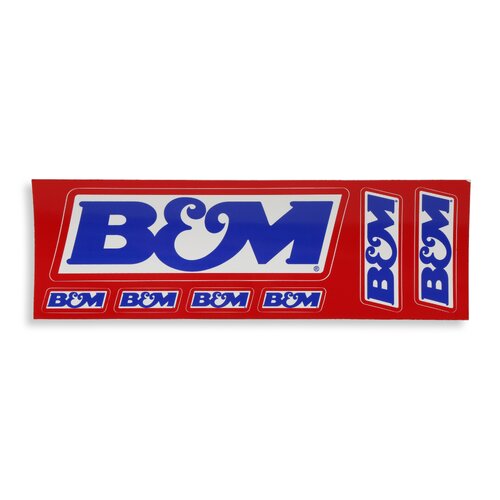 B&M Decal, Vinyl, Adhesive Back, Red, White, Blue, B&M Logo, Each