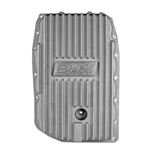 B&M Automatic Transmission Pan, Deep, Aluminum, Natural, 1.8 qt. Capacity Increase, Chevy, 6L80 Commodore VF, Each