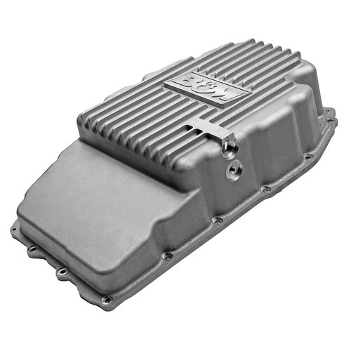 B&M Transmission Pan, Automatic, Cast Aluminum, Natural, 3.82 qt. Additional Fluid, GM, 8L90, 8L90E, Each