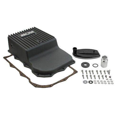 B&M Automatic Transmission Pan, Hi-Tek Deep, Aluminium, Black, Ram ZF 845RE, 850RE, 8HP70, and 8HP75