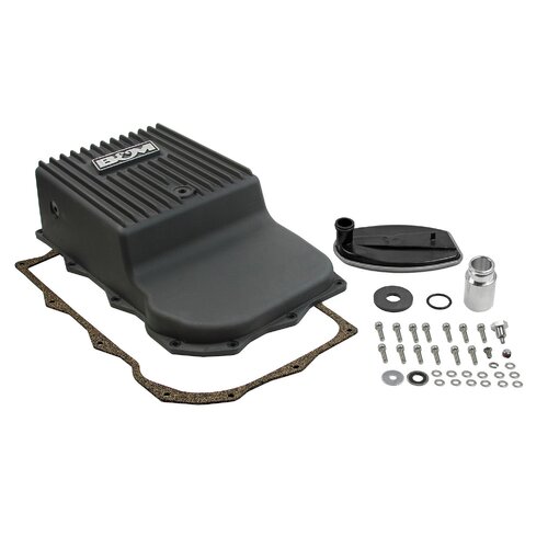 B&M Automatic Transmission Pan, Hi-Tek Deep, Aluminium, Black, Ram ZF 845RE, 850RE, 8HP70, and 8HP75 