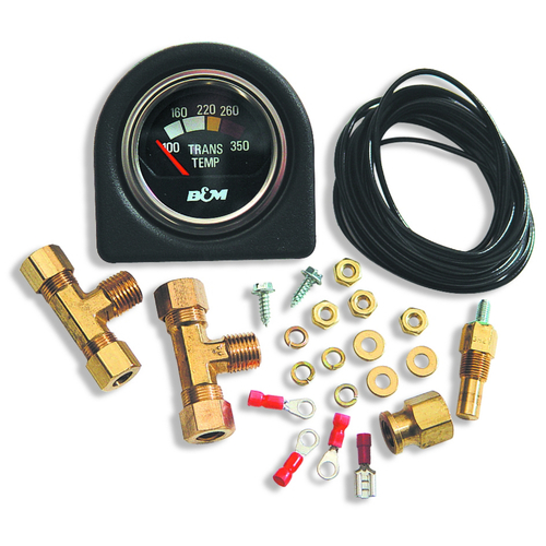 B&M Gauge, Transmission Temperature, 100-350 Degrees F, 2 1/16 in, Analog, Electrical, Each