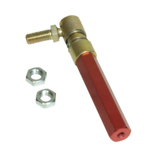 B&M Shifter Throttle Cable End, Quick-Disconnect Cable, Steel, Gold Iridited, 1/4 x 20 in, Each