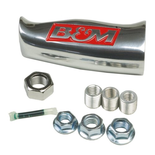 B&M Shift Knob, T-Handle, Aluminum, Brushed, B&M Logo, Automatic, Manual Transmission, Each