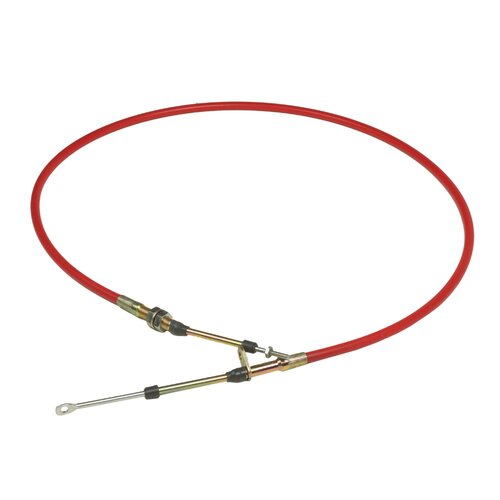 B&M Shifter Cable, Super Duty, 5 ft. Length, Morse Style, Eyelet/Threaded Ends, Red, Each