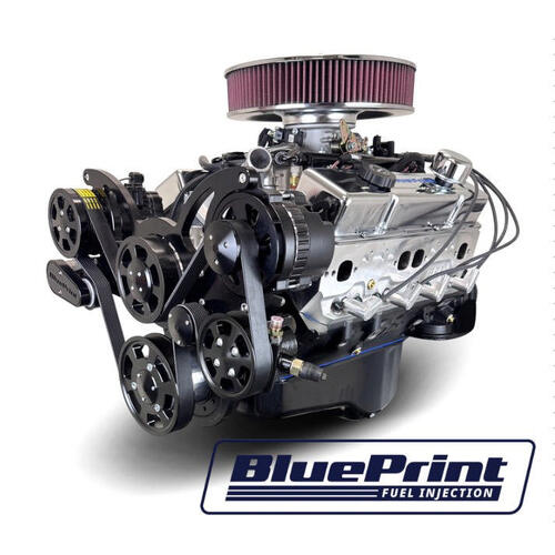 BluePrint Engines 383 c.i. Small Block GM style drop in ready Engine - dressed longblock w/ carb. in