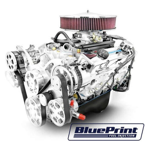 BluePrint Engines 383 c.i. Small Block GM style drop in ready Engine - dressed longblock w/ carb. in