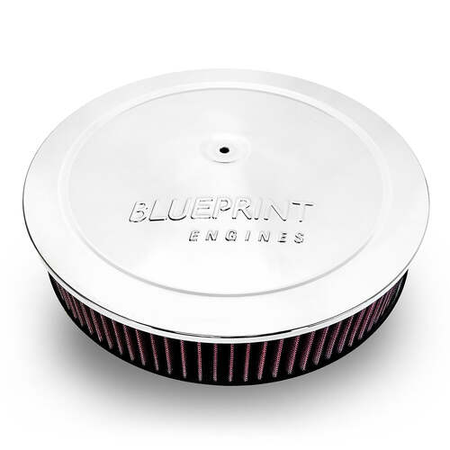 BluePrint Engines Air Cleaner, Flat Base, 14" Chrome, Each