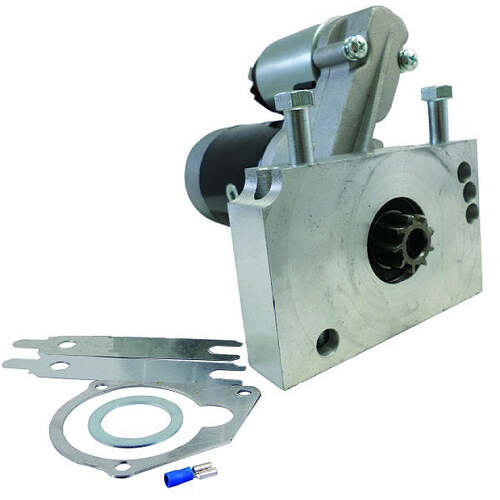 BluePrint Engines Starter, 3 HP, 153 or 168 Tooth Flywheel, For GM Chev Small Block & Big Block, Tilton Style, Black, Each