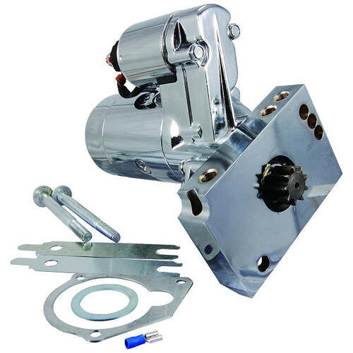 BluePrint Engines Starter, 3 HP, 153 or 168 Tooth Flywheel, For GM Chev Small Block & Big Block, Tilton Style, Chrome, Each