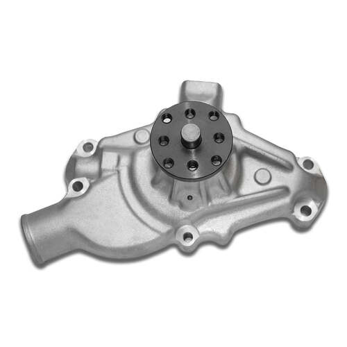 BluePrint Engines Aluminium Mechanical Water Pump, For GM Chev Small Block, Short, Standard Rotation, Satin, Each