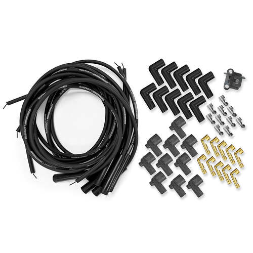 BluePrint Engines 8mm Spark Plug Wire Set, 180° Boots, For Chrysler and Ford Small Block, Set