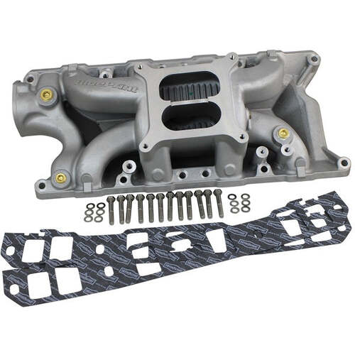 BluePrint Engines Dual Plane Aluminium Intake Manifold Kit, Square Bore, For Ford Small Block 302 ci, Natural, Kit