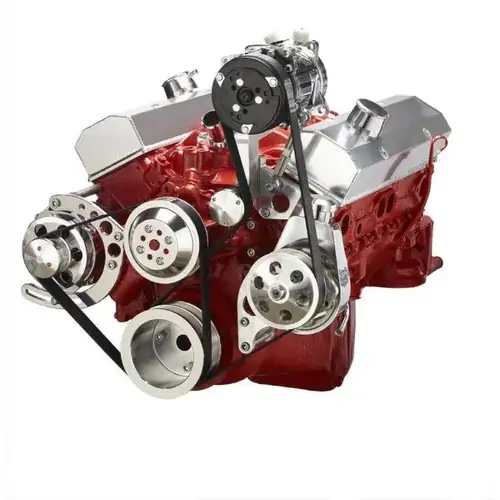 BluePrint Engines Engine Pulley Kit, Small Block Chevy Front Accessory Drive, Dual-Belt Quick Serpen