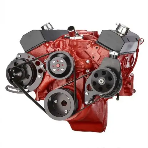 BluePrint Engines Engine Pulley Kit, Small Block Chevy Front Accessory Drive, Dual-Belt Quick Serpen