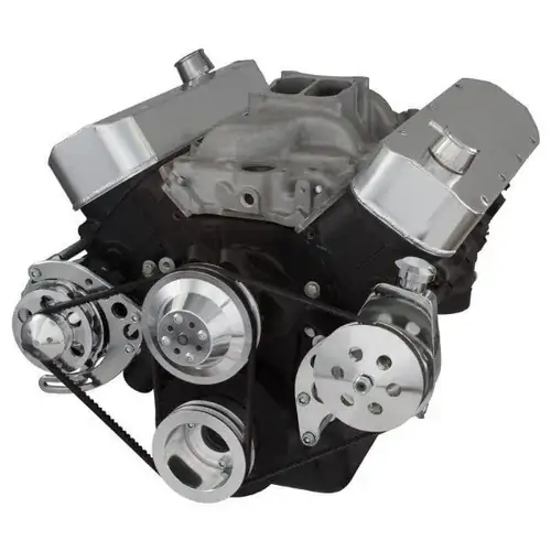 BluePrint Engines Engine Pulley Kit, Big Block Chevy (STD Deck) Front Accessory Drive, V-Belt with A