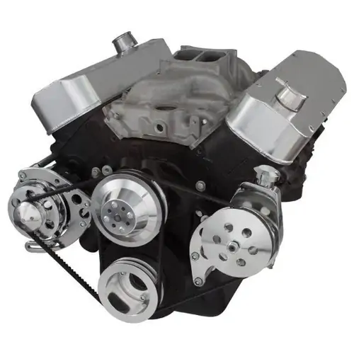 BluePrint Engines Engine Pulley Kit, Big Block Chevy (Tall Deck) Front Accessory Drive, V-Belt with