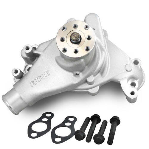 BluePrint Engines Aluminium Mechanical Water Pump, For GM Chev Small Block, Long, Standard Rotation, Satin, Each