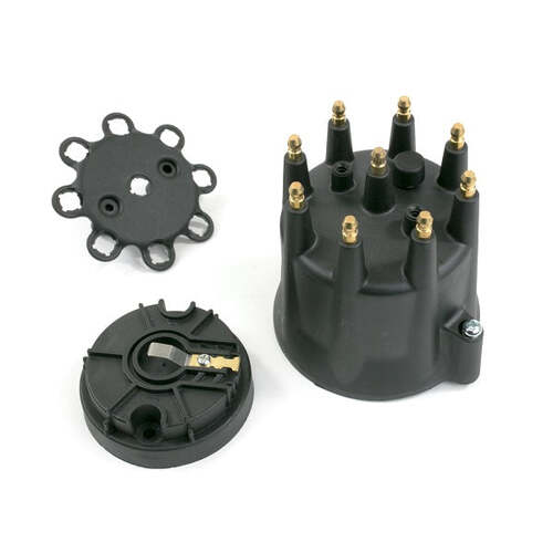 BluePrint Engines Pro Billet Ready to Run Distributor Cap and Rotor Kit, Male Cap, Black, Kit