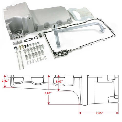 BluePrint Engines Oil Pan Kit, Rear Sump, For GM LS Swap, Natural, Kit