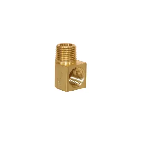 BluePrint Engines Fuel Pressure Gauge Adapter Fitting, 90-Degree 1/8 in. NPT Brass Pipe Fitting,