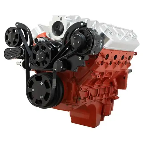 BluePrint Engines Engine Pulley Kit, LS Front Accessory Drive, Full Serpentine with Alternator, A/C