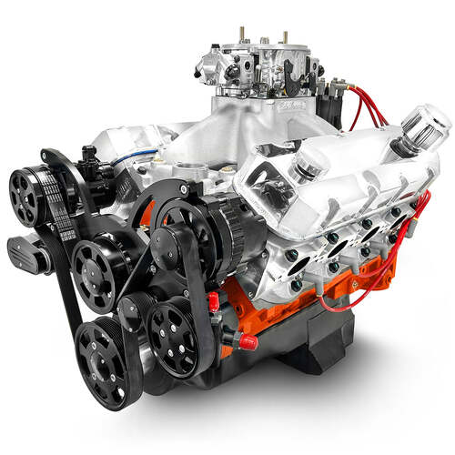 BluePrint Engines Crate Engine, For GM Chevrolet Big-Block, 572ci, ProSeries, 750 HP, Deluxe Dressed with Black Pulley Kit, Carbureted, Each